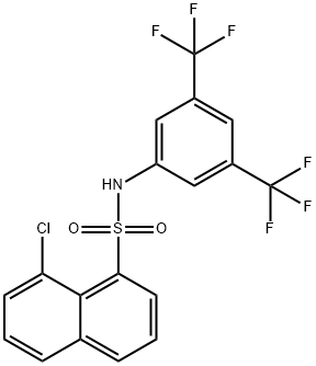 N-[3,5-bis(trifluoromethyl)phenyl]-8-chloronaphthalene-1-sulfonamide Struktur