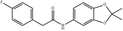 N-(2,2-dimethyl-1,3-benzodioxol-5-yl)-2-(4-fluorophenyl)acetamide Struktur