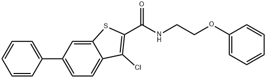 3-chloro-N-(2-phenoxyethyl)-6-phenyl-1-benzothiophene-2-carboxamide Struktur