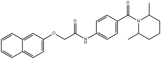 N-[4-(2,6-dimethylpiperidine-1-carbonyl)phenyl]-2-naphthalen-2-yloxyacetamide Struktur