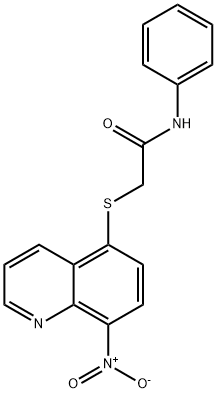 2-(8-nitroquinolin-5-yl)sulfanyl-N-phenylacetamide Struktur