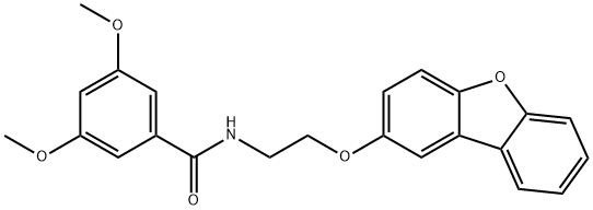 N-(2-dibenzofuran-2-yloxyethyl)-3,5-dimethoxybenzamide Struktur