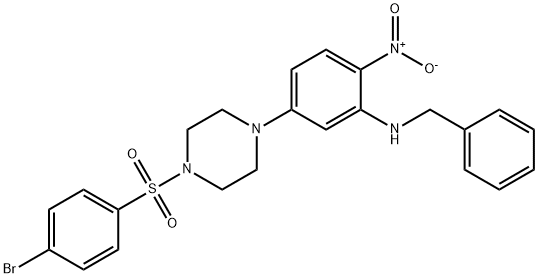 N-benzyl-5-[4-(4-bromophenyl)sulfonylpiperazin-1-yl]-2-nitroaniline Struktur