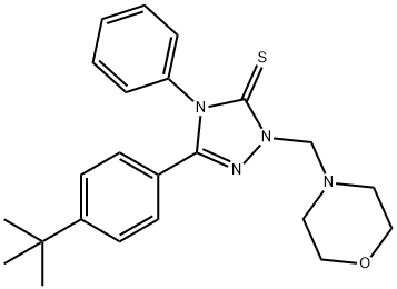 5-(4-tert-butylphenyl)-2-(morpholin-4-ylmethyl)-4-phenyl-1,2,4-triazole-3-thione Struktur