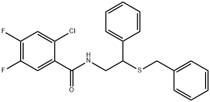 N-(2-benzylsulfanyl-2-phenylethyl)-2-chloro-4,5-difluorobenzamide Struktur