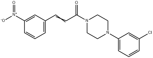 (E)-1-[4-(3-chlorophenyl)piperazin-1-yl]-3-(3-nitrophenyl)prop-2-en-1-one Struktur