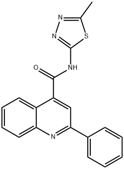 N-(5-methyl-1,3,4-thiadiazol-2-yl)-2-phenylquinoline-4-carboxamide Struktur