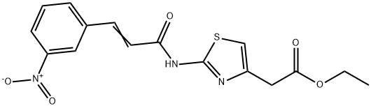 ethyl 2-[2-[[(E)-3-(3-nitrophenyl)prop-2-enoyl]amino]-1,3-thiazol-4-yl]acetate Struktur