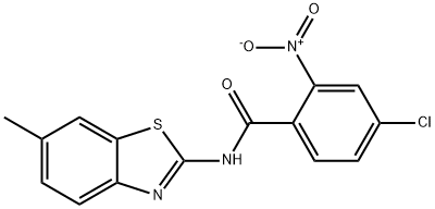 4-chloro-N-(6-methyl-1,3-benzothiazol-2-yl)-2-nitrobenzamide Structure