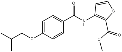 methyl 3-[[4-(2-methylpropoxy)benzoyl]amino]thiophene-2-carboxylate Struktur