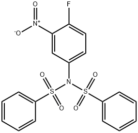 N-(benzenesulfonyl)-N-(4-fluoro-3-nitrophenyl)benzenesulfonamide Struktur