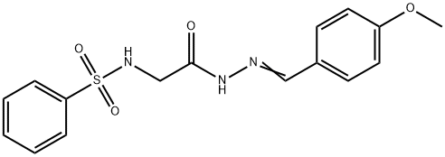 2-(benzenesulfonamido)-N-[(E)-(4-methoxyphenyl)methylideneamino]acetamide Struktur