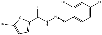 5-bromo-N-[(E)-(2,4-dichlorophenyl)methylideneamino]furan-2-carboxamide Struktur