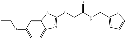 2-[(6-ethoxy-1,3-benzothiazol-2-yl)sulfanyl]-N-(furan-2-ylmethyl)acetamide Struktur