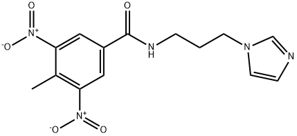 N-(3-imidazol-1-ylpropyl)-4-methyl-3,5-dinitrobenzamide Struktur