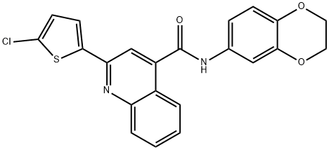 2-(5-chlorothiophen-2-yl)-N-(2,3-dihydro-1,4-benzodioxin-6-yl)quinoline-4-carboxamide Struktur