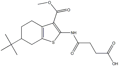 4-[(6-tert-butyl-3-methoxycarbonyl-4,5,6,7-tetrahydro-1-benzothiophen-2-yl)amino]-4-oxobutanoic acid Struktur