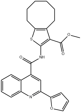 methyl 2-[[2-(furan-2-yl)quinoline-4-carbonyl]amino]-4,5,6,7,8,9-hexahydrocycloocta[b]thiophene-3-carboxylate Struktur