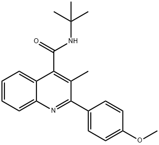 N-tert-butyl-2-(4-methoxyphenyl)-3-methylquinoline-4-carboxamide Struktur