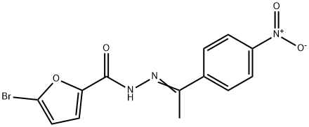 5-bromo-N-[(E)-1-(4-nitrophenyl)ethylideneamino]furan-2-carboxamide Struktur