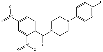 (2,4-dinitrophenyl)-[4-(4-fluorophenyl)piperazin-1-yl]methanone Struktur