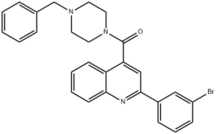 (4-benzylpiperazin-1-yl)-[2-(3-bromophenyl)quinolin-4-yl]methanone Struktur