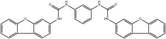 1-dibenzofuran-3-yl-3-[3-(dibenzofuran-3-ylcarbamoylamino)phenyl]urea Struktur