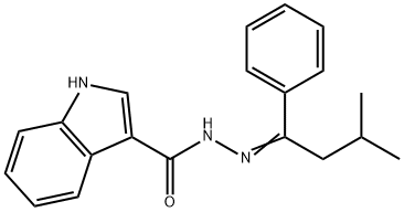 N-[(E)-(3-methyl-1-phenylbutylidene)amino]-1H-indole-3-carboxamide Struktur