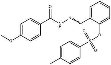 [2-[(E)-[(4-methoxybenzoyl)hydrazinylidene]methyl]phenyl] 4-methylbenzenesulfonate Struktur