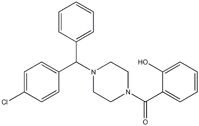 [4-[(4-chlorophenyl)-phenylmethyl]piperazin-1-yl]-(2-hydroxyphenyl)methanone Struktur