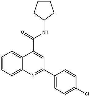 2-(4-chlorophenyl)-N-cyclopentylquinoline-4-carboxamide Struktur