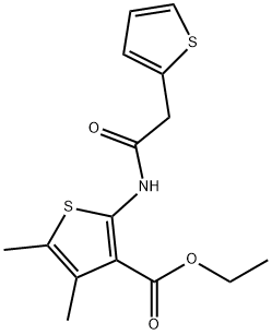 ethyl 4,5-dimethyl-2-[(2-thiophen-2-ylacetyl)amino]thiophene-3-carboxylate Struktur