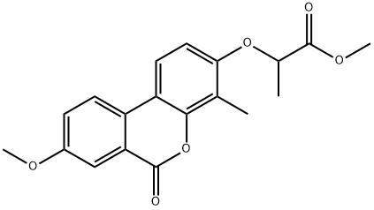 methyl 2-(8-methoxy-4-methyl-6-oxobenzo[c]chromen-3-yl)oxypropanoate Struktur