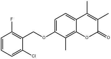 7-[(2-chloro-6-fluorophenyl)methoxy]-3,4,8-trimethylchromen-2-one Struktur