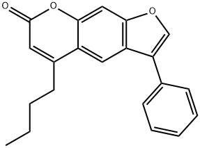 5-butyl-3-phenylfuro[3,2-g]chromen-7-one Struktur