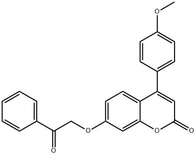 4-(4-methoxyphenyl)-7-phenacyloxychromen-2-one Struktur