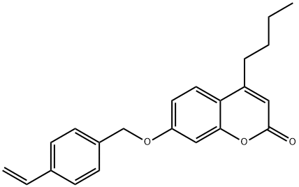 4-butyl-7-[(4-ethenylphenyl)methoxy]chromen-2-one Struktur