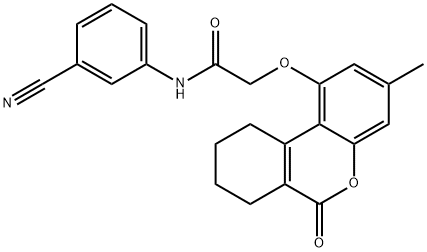 N-(3-cyanophenyl)-2-[(3-methyl-6-oxo-7,8,9,10-tetrahydrobenzo[c]chromen-1-yl)oxy]acetamide Struktur