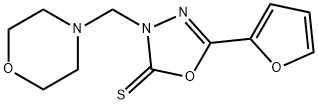 5-(furan-2-yl)-3-(morpholin-4-ylmethyl)-1,3,4-oxadiazole-2-thione Struktur