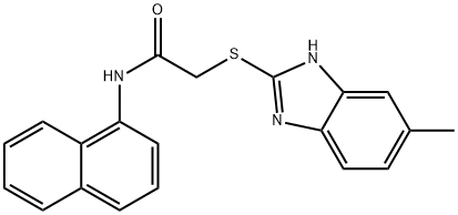 2-[(6-methyl-1H-benzimidazol-2-yl)sulfanyl]-N-naphthalen-1-ylacetamide Struktur