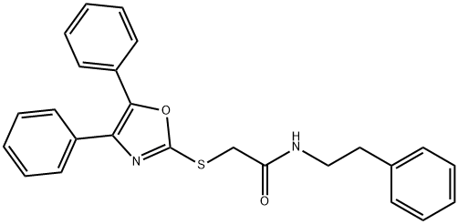 2-[(4,5-diphenyl-1,3-oxazol-2-yl)sulfanyl]-N-(2-phenylethyl)acetamide Struktur