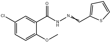 5-chloro-2-methoxy-N-[(E)-thiophen-2-ylmethylideneamino]benzamide Struktur