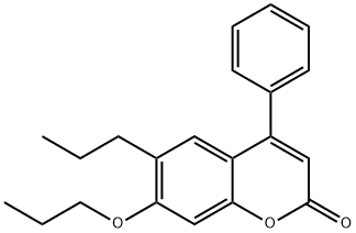 4-phenyl-7-propoxy-6-propylchromen-2-one Struktur