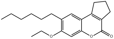 7-ethoxy-8-hexyl-2,3-dihydro-1H-cyclopenta[c]chromen-4-one Struktur