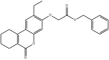 benzyl 2-[(2-ethyl-6-oxo-7,8,9,10-tetrahydrobenzo[c]chromen-3-yl)oxy]acetate Struktur