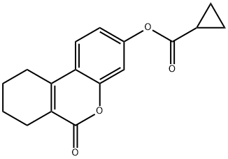 (6-oxo-7,8,9,10-tetrahydrobenzo[c]chromen-3-yl) cyclopropanecarboxylate Struktur