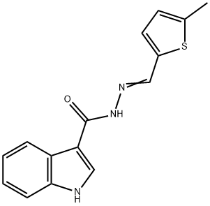 N-[(E)-(5-methylthiophen-2-yl)methylideneamino]-1H-indole-3-carboxamide Struktur