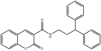 N-(3,3-diphenylpropyl)-2-oxochromene-3-carboxamide Struktur