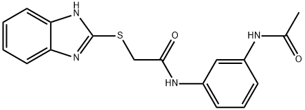 N-(3-acetamidophenyl)-2-(1H-benzimidazol-2-ylsulfanyl)acetamide Struktur