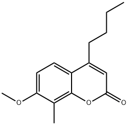 4-butyl-7-methoxy-8-methylchromen-2-one Struktur